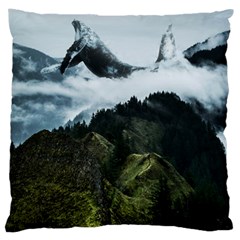 Whale Lands Large Cushion Case (two Sides) by goljakoff