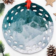 Blue Sea Round Filigree Ornament (two Sides) by goljakoff