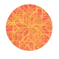 Orange/yellow Line Pattern Mini Round Pill Box (pack Of 5)