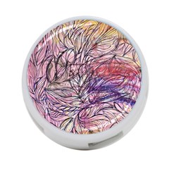 Mixed Media Leaves 4-port Usb Hub (two Sides)