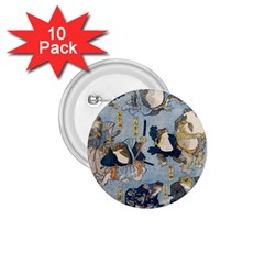 Famous Heroes Of The Kabuki Stage Played By Frogs  1 75  Buttons (10 Pack) by Sobalvarro
