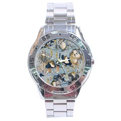 Famous Heroes Of The Kabuki Stage Played By Frogs  Stainless Steel Analogue Watch by Sobalvarro