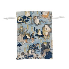 Famous Heroes Of The Kabuki Stage Played By Frogs  Lightweight Drawstring Pouch (l) by Sobalvarro