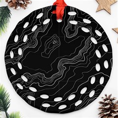 Topography Map Round Filigree Ornament (two Sides) by goljakoff
