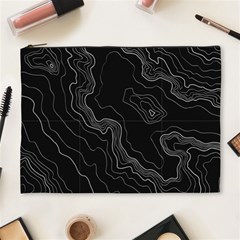 Black Topography Cosmetic Bag (xl) by goljakoff