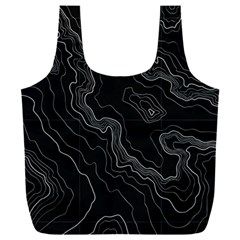 Black Topography Full Print Recycle Bag (xxl) by goljakoff