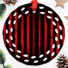 Red Lines Ornament (round Filigree) by goljakoff