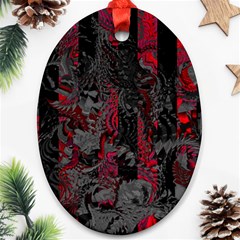 Gates Of Hell Oval Ornament (two Sides) by MRNStudios