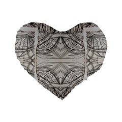Monochrome Module Pattern Iv Standard 16  Premium Heart Shape Cushions by kaleidomarblingart