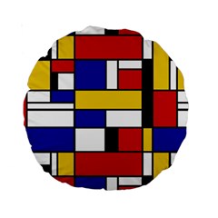 Stripes And Colors Textile Pattern Retro Standard 15  Premium Round Cushions by DinzDas