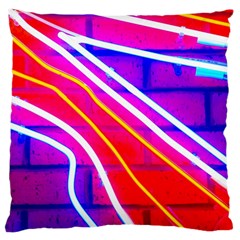 Pop Art Neon Lights Large Cushion Case (two Sides) by essentialimage365