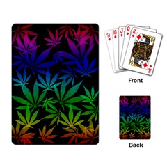 Weed Rainbow, Ganja Leafs Pattern In Colors, 420 Marihujana Theme Playing Cards Single Design (rectangle) by Casemiro
