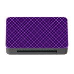 Purple, black and yellow color plaid, retro tartan pattern Memory Card Reader with CF Front