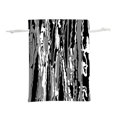 Black And White Abstract Linear Print Lightweight Drawstring Pouch (s) by dflcprintsclothing