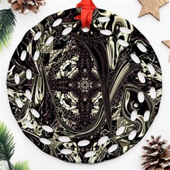 Honey Glazed Cross Round Filigree Ornament (two Sides) by MRNStudios