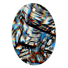 Rainbow Vortex Oval Ornament (two Sides) by MRNStudios
