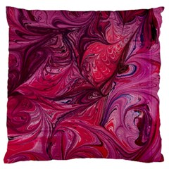 Red Feathers Large Flano Cushion Case (two Sides) by kaleidomarblingart