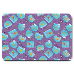 Aquarium With Fish And Sparkles Large Doormat  by SychEva