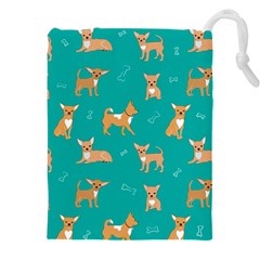 Cute Chihuahua Dogs Drawstring Pouch (4xl) by SychEva