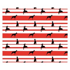 Doberman Dogs On Lines Double Sided Flano Blanket (small)  by SychEva
