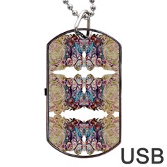 Rows Of Marbled Collage Dog Tag Usb Flash (one Side)