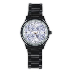 Blue Biro Arabesque  Stainless Steel Round Watch