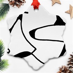 Black And White Abstract Linear Decorative Art Ornament (snowflake) by dflcprintsclothing