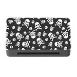 Skull and cross bone on black background Memory Card Reader with CF Front