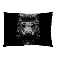Creepy Lion Head Sculpture Artwork 2 Pillow Case by dflcprintsclothing