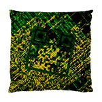 Root Humanity Bar And Qr Code Green and Yellow Doom Standard Cushion Case (Two Sides) Back