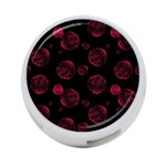 Red Sponge Prints On Black Background 4-Port USB Hub (Two Sides) Back
