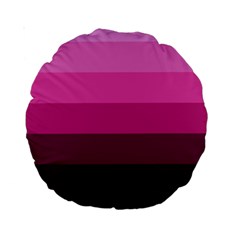 Pink Gradient Stripes Standard 15  Premium Round Cushions by Dazzleway