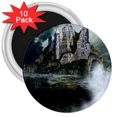 Sea-island-castle-landscape 3  Magnets (10 Pack) 
