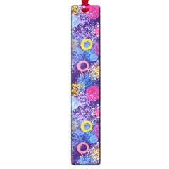 Multicolored Splashes And Watercolor Circles On A Dark Background Large Book Marks by SychEva