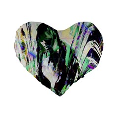 In Orbit Standard 16  Premium Flano Heart Shape Cushions by MRNStudios