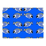 Powder Blue Tang Print Double Sided Flano Blanket (Mini)  35 x27  Blanket Back