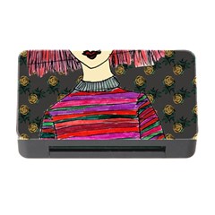 Floral Band Goth Girl Grey Bg Memory Card Reader With Cf by snowwhitegirl