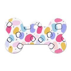Abstract Multicolored Shapes Dog Tag Bone (one Side) by SychEva
