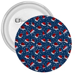 Blue Christmas Hats 3  Buttons by SychEva
