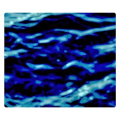 Blue Waves Abstract Series No8 Double Sided Flano Blanket (small)  by DimitriosArt