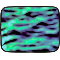 Green  Waves Abstract Series No6 Fleece Blanket (mini) by DimitriosArt