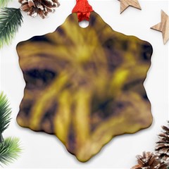 Yellow Abstract Stars Snowflake Ornament (two Sides) by DimitriosArt