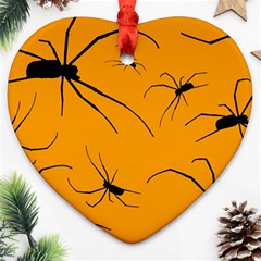 Scary Long Leg Spiders Heart Ornament (two Sides) by SomethingForEveryone