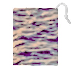 Orange  Waves Abstract Series No1 Drawstring Pouch (5xl) by DimitriosArt