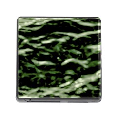 Green  Waves Abstract Series No5 Memory Card Reader (square 5 Slot) by DimitriosArt