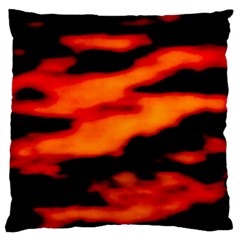 Red  Waves Abstract Series No13 Standard Flano Cushion Case (two Sides) by DimitriosArt