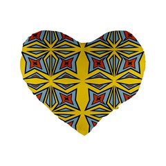 Abstract Pattern Geometric Backgrounds   Standard 16  Premium Flano Heart Shape Cushions by Eskimos