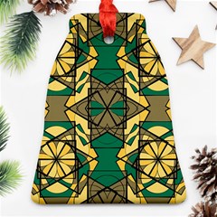 Abstract Pattern Geometric Backgrounds   Bell Ornament (two Sides) by Eskimos