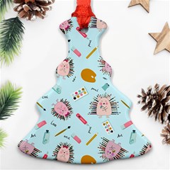 Hedgehogs Artists Christmas Tree Ornament (two Sides) by SychEva