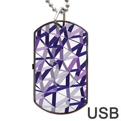 3d Lovely Geo Lines X Dog Tag Usb Flash (two Sides) by Uniqued
